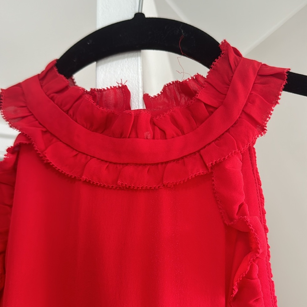 NWT Intermix Red Ruffle Gown - M - Picture 4 of 7